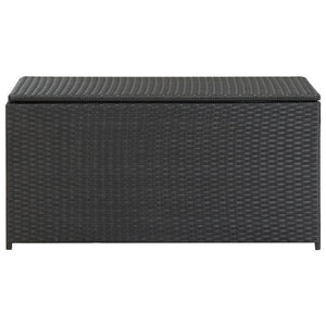 Baule da Giardino in Polyrattan 100x50x50 cm Nero 46471