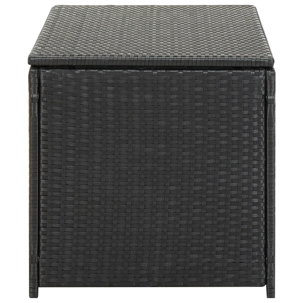 Baule da Giardino in Polyrattan 100x50x50 cm Nero 46471