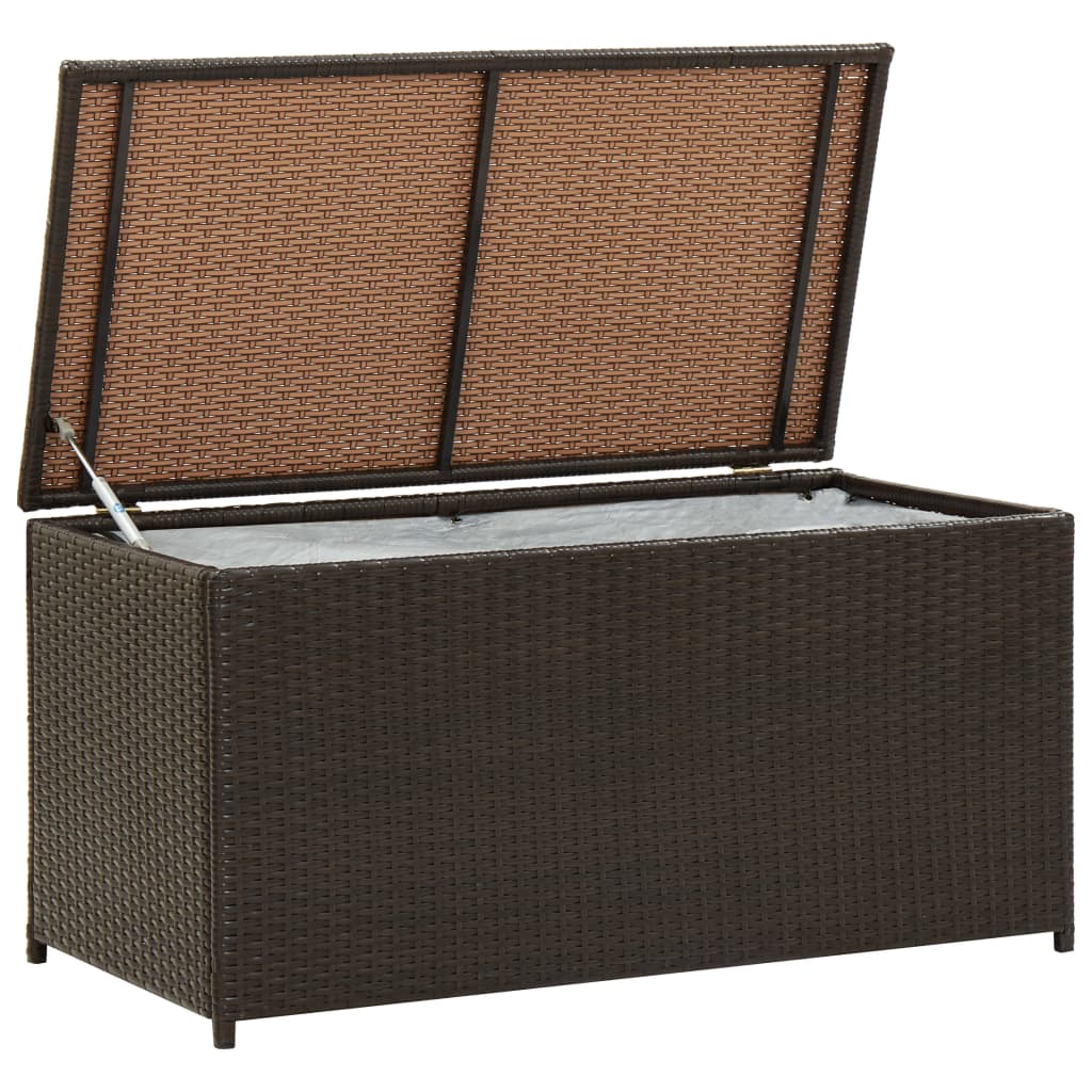 Baule da Giardino in Polyrattan 100x50x50 cm Marrone cod mxl 69639