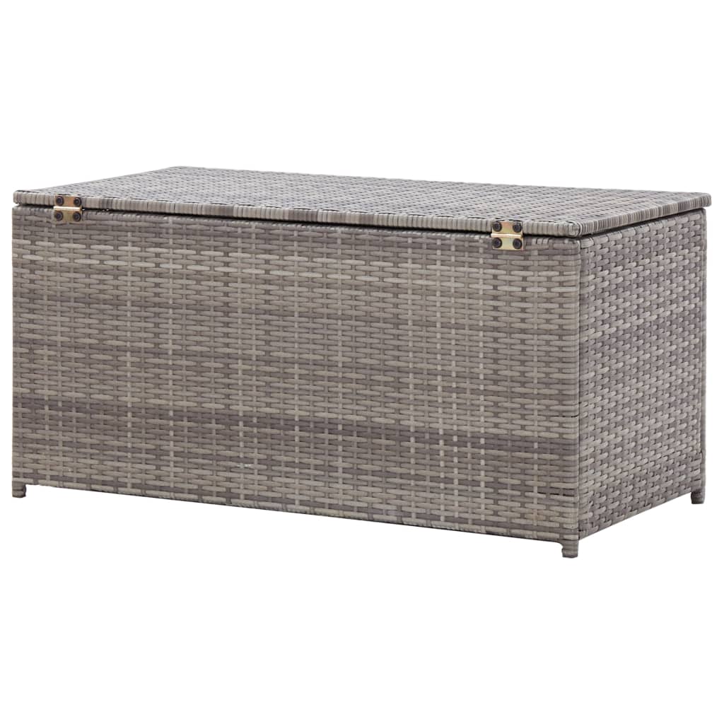 Baule da Giardino in Polyrattan 100x50x50 cm Grigio 46473