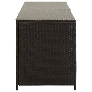 Baule da Giardino in Polyrattan 200x50x60 cm Marrone cod mxl 75682