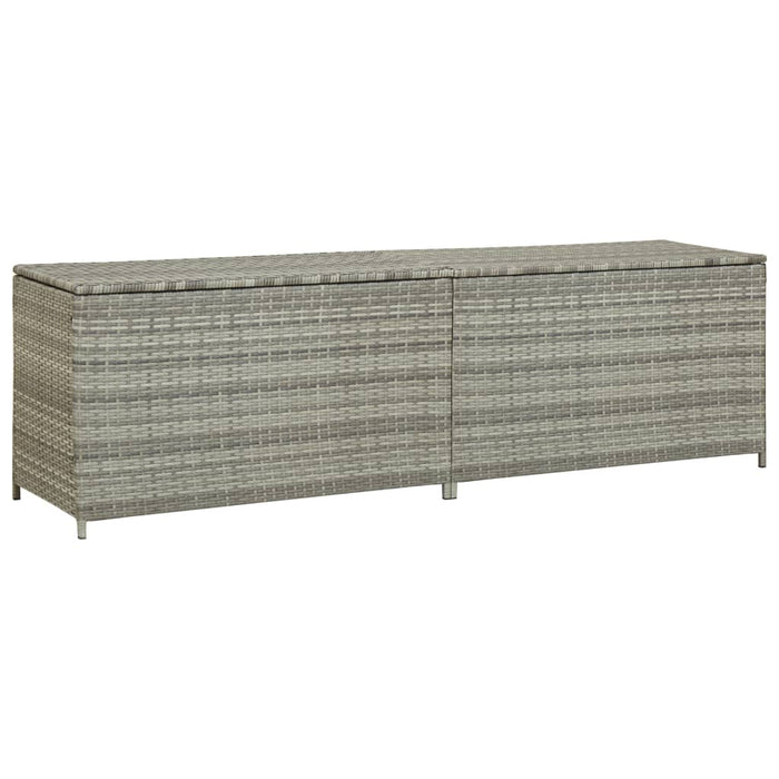 Baule da Giardino in Polyrattan 200x50x60 cm Grigio 46476