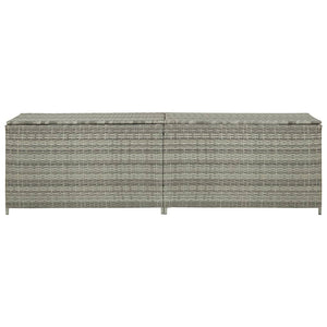 Baule da Giardino in Polyrattan 200x50x60 cm Grigio 46476