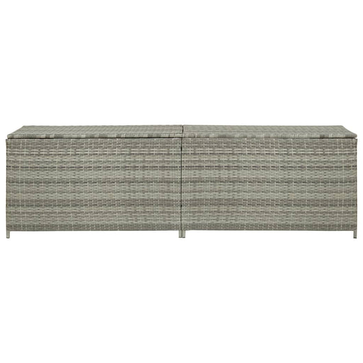 Baule da Giardino in Polyrattan 200x50x60 cm Grigio 46476