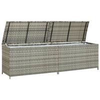 Baule da Giardino in Polyrattan 200x50x60 cm Grigio 46476