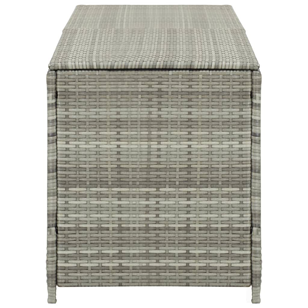 Baule da Giardino in Polyrattan 200x50x60 cm Grigio 46476