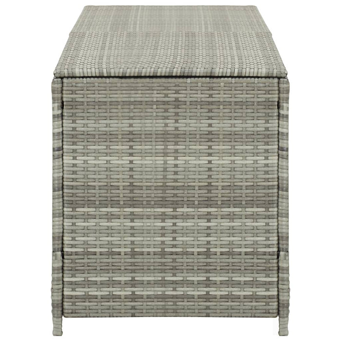 Baule da Giardino in Polyrattan 200x50x60 cm Grigio 46476