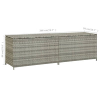 Baule da Giardino in Polyrattan 200x50x60 cm Grigio 46476