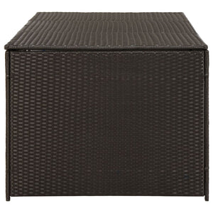 Baule da Giardino in Polyrattan 180x90x70 cm Marrone 46478