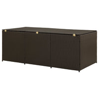 Baule da Giardino in Polyrattan 180x90x70 cm Marrone 46478