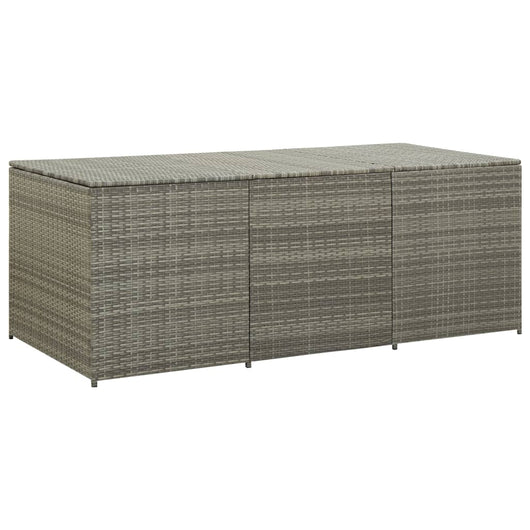 Baule da Giardino in Polyrattan 180x90x70 cm Grigio 46479