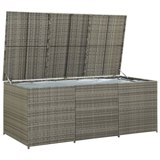 Baule da Giardino in Polyrattan 180x90x70 cm Grigio 46479