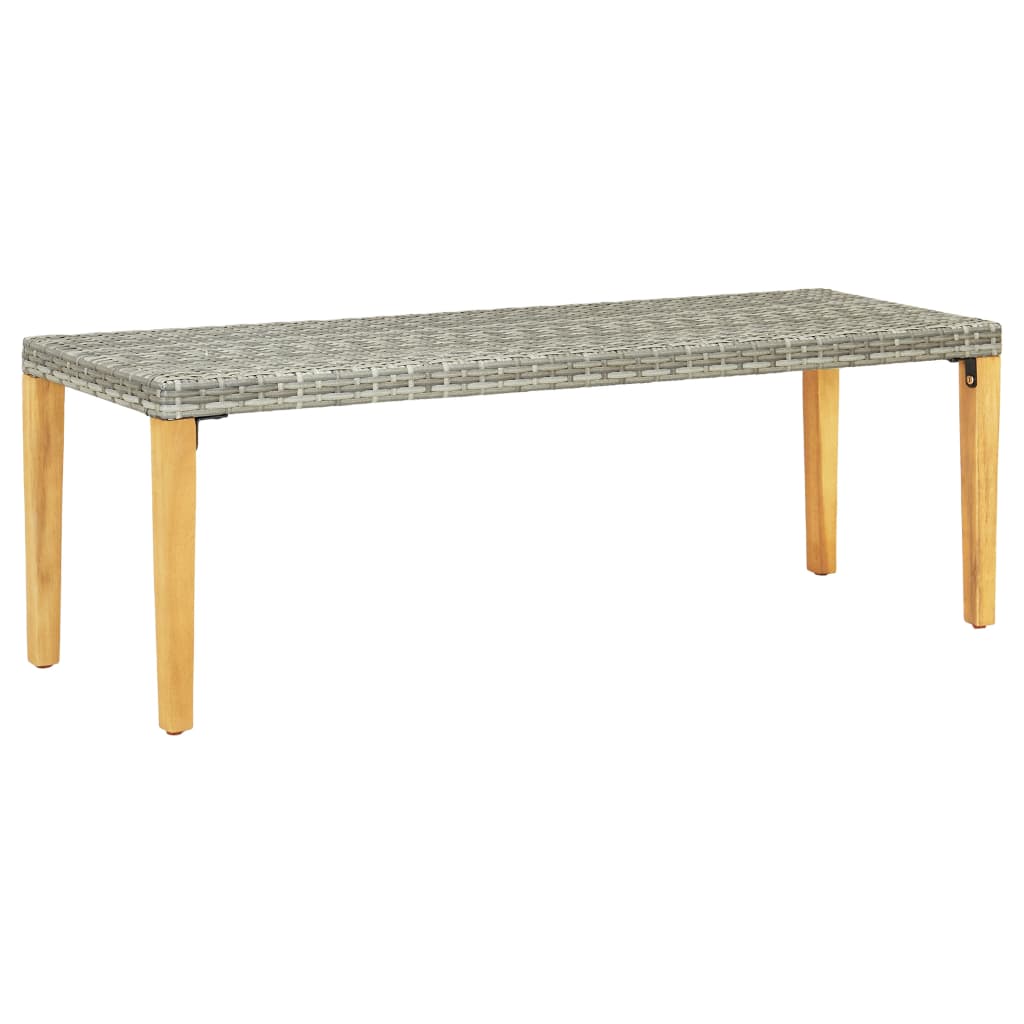 Panchina da Giardino 80 cm in Polyrattan Grigio 46487