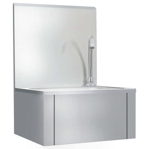 Lavandino con Rubinetto e Dispenser Sapone in Acciaio Inox cod mxl 51890