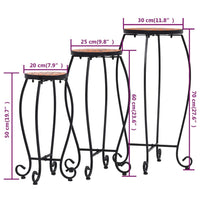 Tavolini con Mosaico 3 pz Terracotta in Ceramica cod mxl 59542