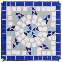 Tavolino di Servizio con Mosaico Blu e Bianco in Ceramica cod mxl 61020