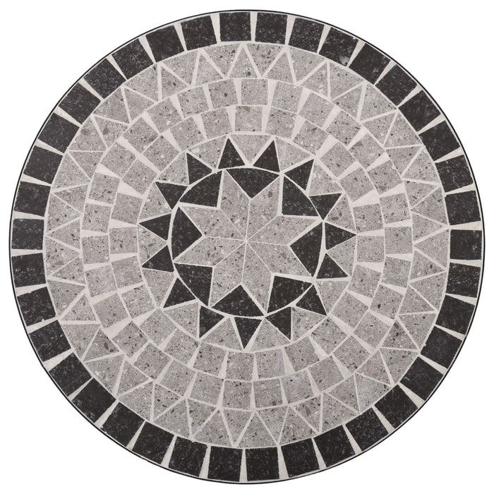 Tavolino da Bistrot con Mosaico Grigio 61 cm in Ceramica cod mxl 53317