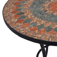 Tavolino da Bistrot con Mosaico Arancio/Grigio 60cm in Ceramica cod mxl 51756