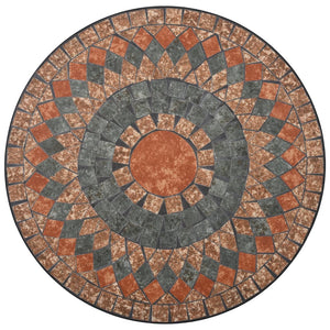 Tavolino da Bistrot con Mosaico Arancio/Grigio 60cm in Ceramica cod mxl 51756