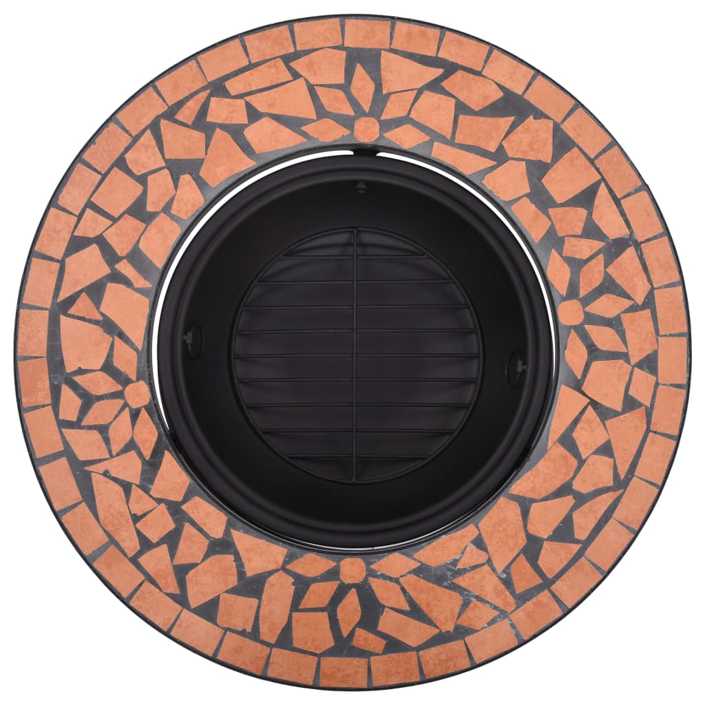 Braciere a Mosaico Terracotta 68 cm in Ceramica 46719