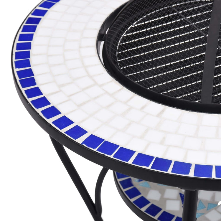 Tavolo con Braciere a Mosaico Blu e Bianco 68 cm in Ceramica 46724