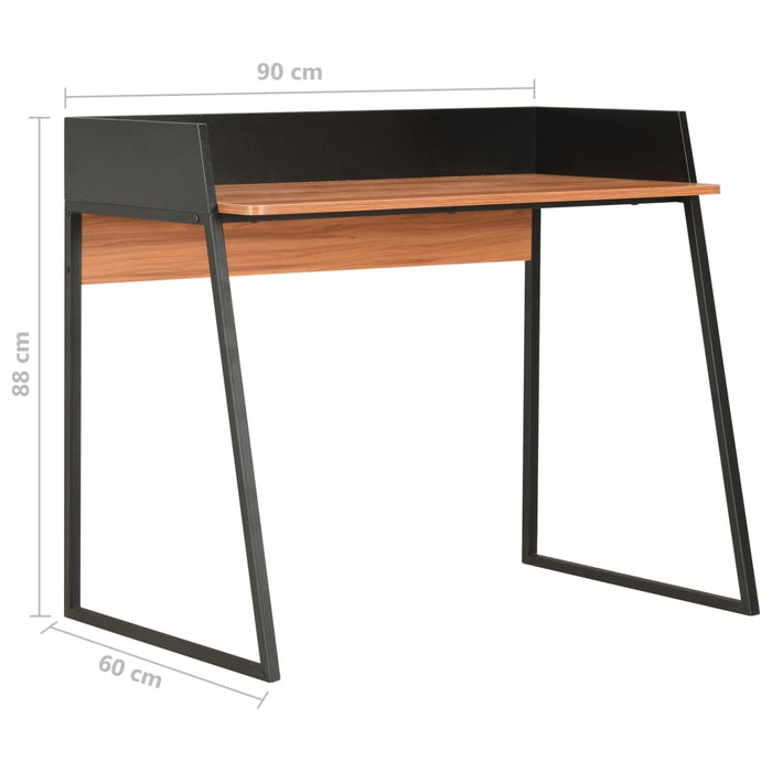 Scrivania Nera e Marrone 90x60x88 cm 20266