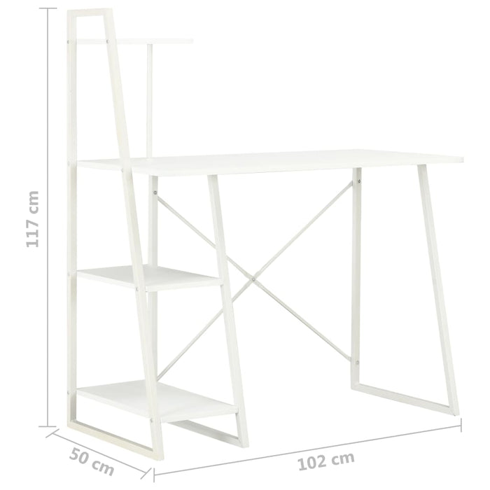 Scrivania con Mensole Bianca 102x50x117 cm 20282