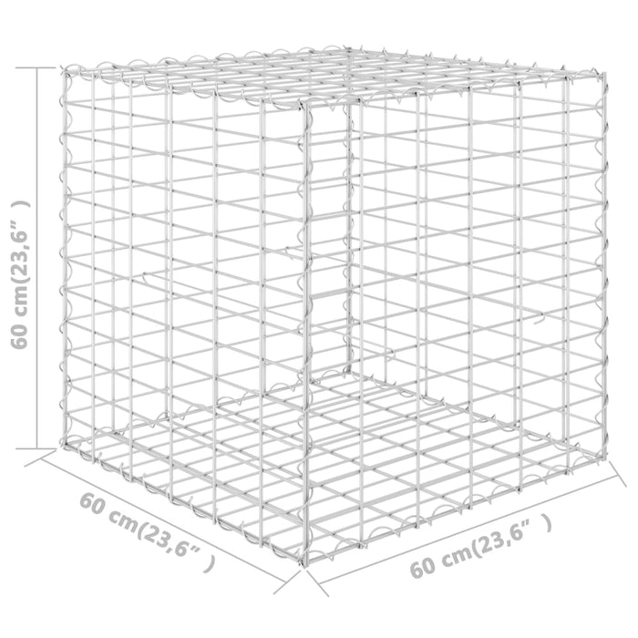 Gabbione Letto Rialzato a Cubo in Filo di Acciaio 60x60x60 cm cod mxl 66899