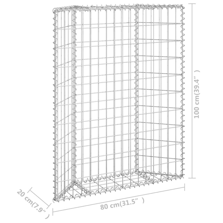 Gabbione Letto Rialzato Trapezio Acciaio Zincato 80x20x100 cm