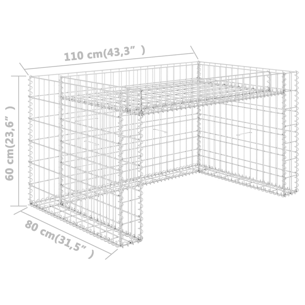 Casetta Rasaerba con Fioriera Rialzata 110x80x60cm Filo Acciaio cod mxl 77243