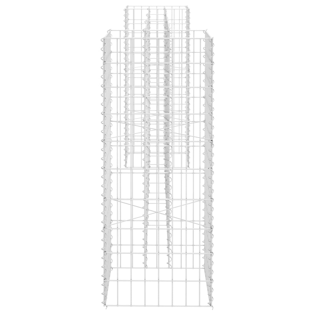 Gabbione Fioriera ad "H" in Filo di Acciaio 260x40x100 cm