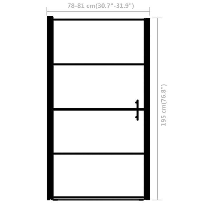 Porta per Doccia in Vetro Temperato 81x195 cm Nera 145671