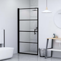 Porta per Doccia in Vetro Temperato 91x195 cm Nera cod mxl 48709