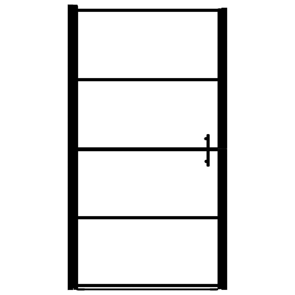 Porta per Doccia in Vetro Temperato 91x195 cm Nera cod mxl 48709