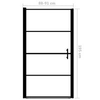 Porta per Doccia in Vetro Temperato 91x195 cm Nera cod mxl 48709