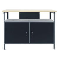 Banco da Lavoro Nero 120x60x85 cm in Acciaio cod mxl 8184