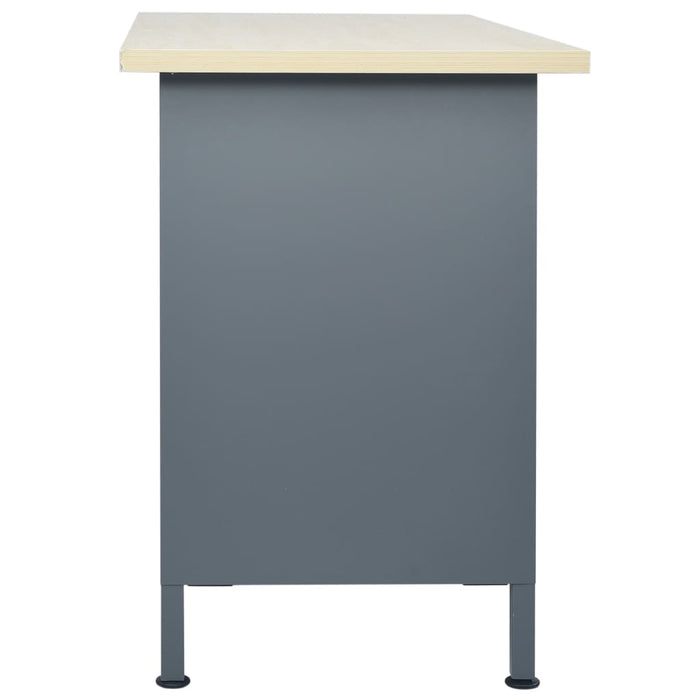 Banco da Lavoro Nero 120x60x85 cm in Acciaio cod mxl 14639