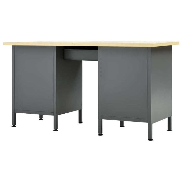 Banco da Lavoro Nero 160x60x85 cm in Acciaio cod mxl 53539