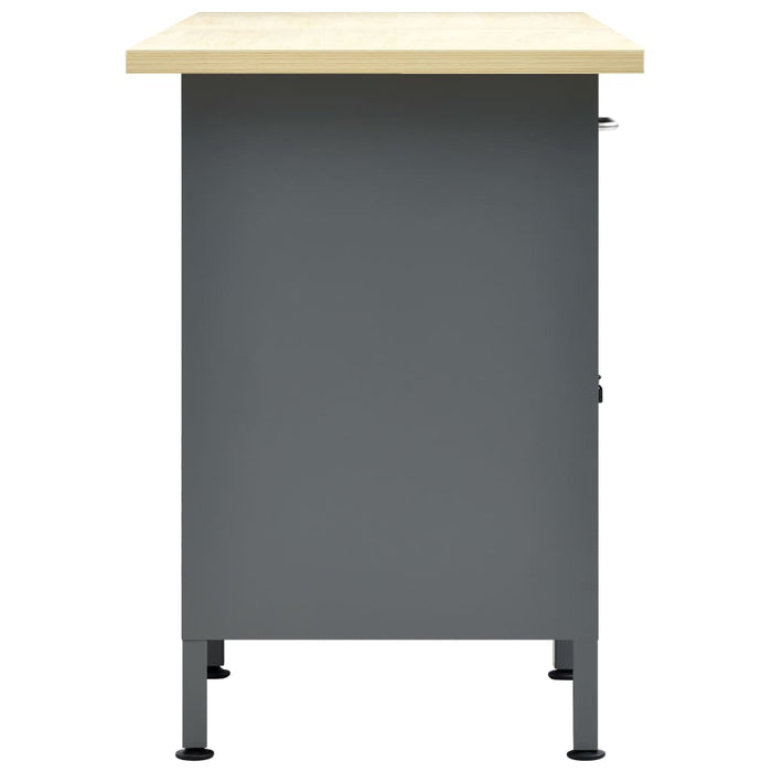 Banco da Lavoro Nero 160x60x85 cm in Acciaio cod mxl 53539