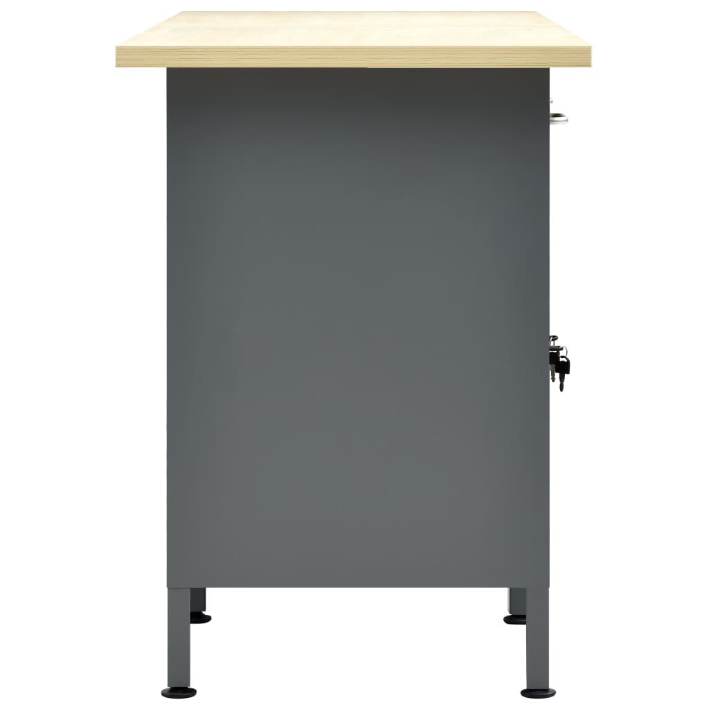 Banco da Lavoro Nero 160x60x85 cm in Acciaio cod mxl 52970