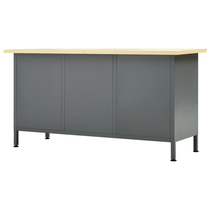 Banco da Lavoro Nero 160x60x85 cm in Acciaio cod mxl 52970