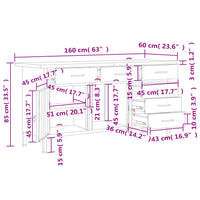 Banco da Lavoro Nero 160x60x85 cm in Acciaio cod mxl 52970