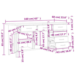 Banco da Lavoro Nero 160x60x85 cm in Acciaio cod mxl 52970