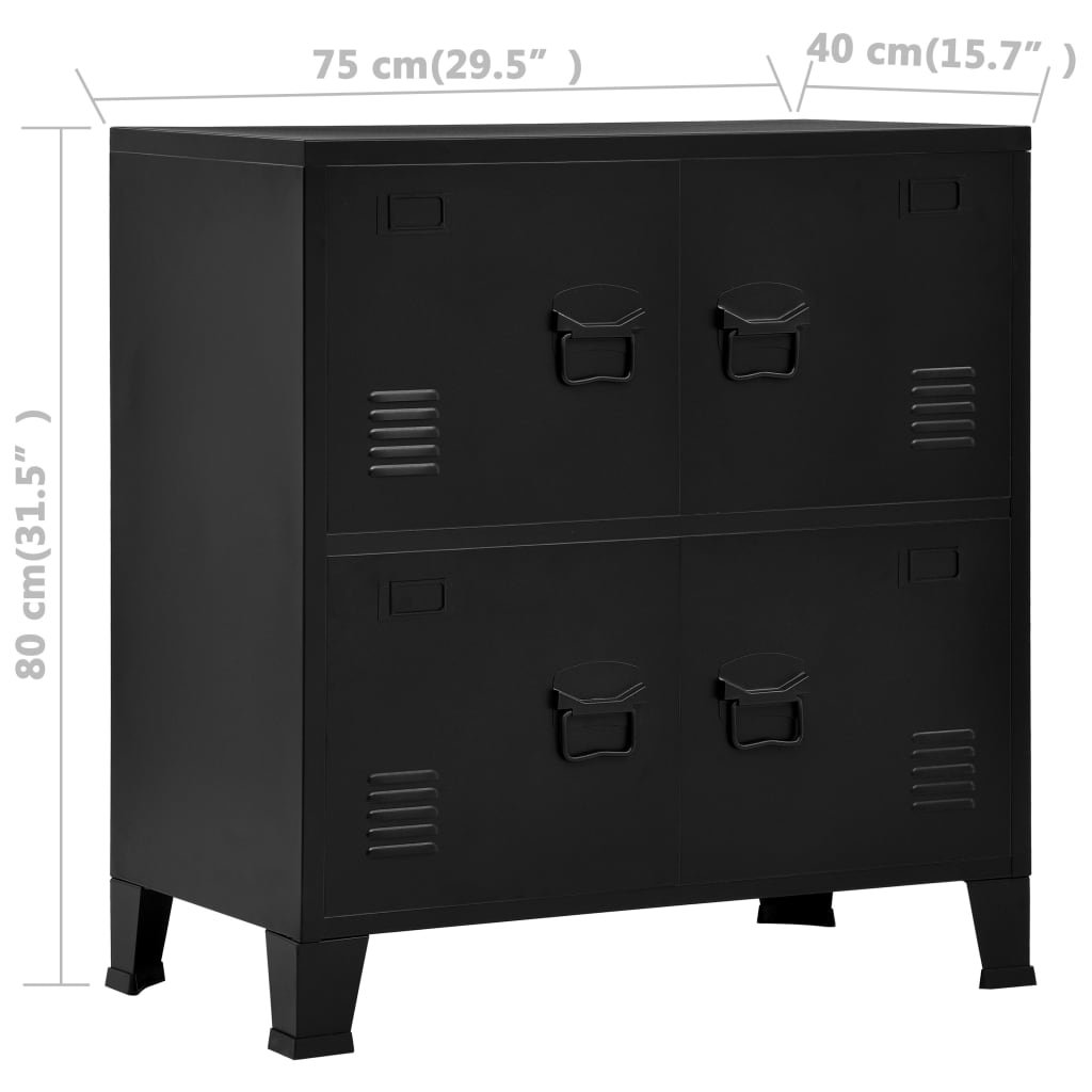 Armadio Classificatore Industriale Nero 75x40x80 cm in Acciaio cod mxl 44852