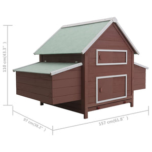 Pollaio Marrone 157x97x110 cm in Legno 170856