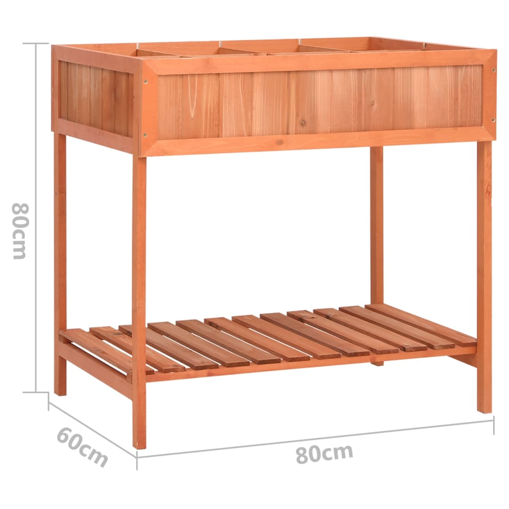 Fioriera per Erbe Aromatiche 80x60x80cm Legno Massello di Abete 170882