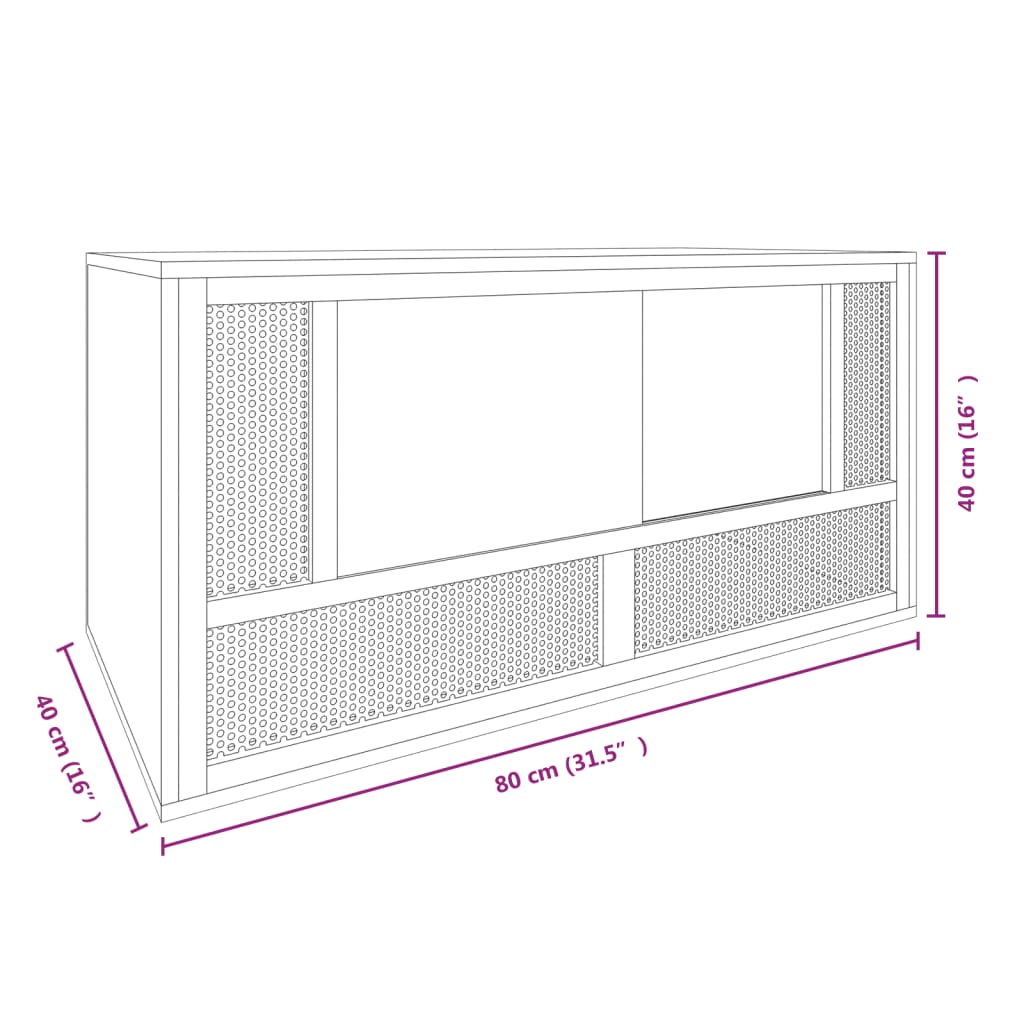 Terrario in Legno Multistrato 80x40x40 cm cod mxl 54293