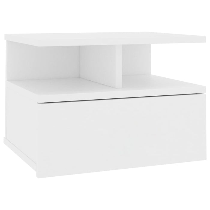 Comodino Pensile Bianco 40x31x27 cm in Legno Multistrato cod mxl 45050