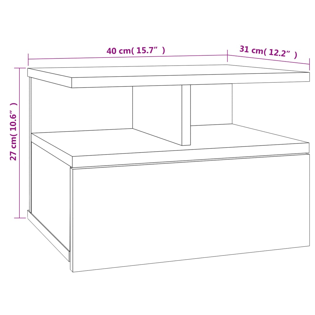 Comodini Pensili 2 pz Rovere Sonoma 40x31x27 cm Truciolato 800412