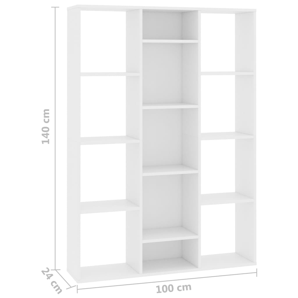 Libreria/Divisorio Bianco 100x24x140 cm in Legno Multistrato 800441